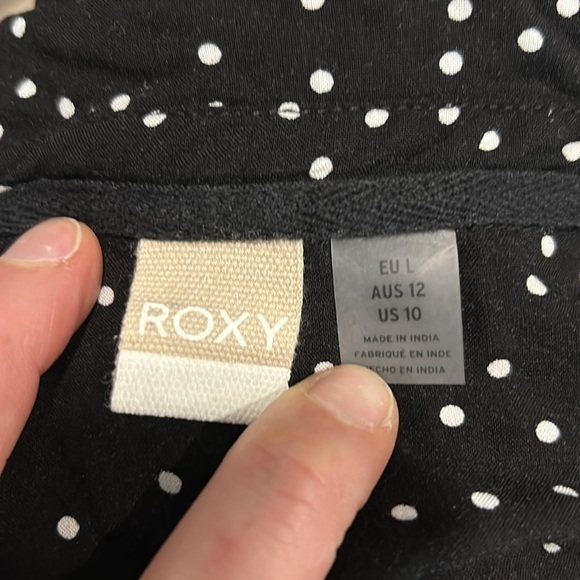 Roxy Black and White Polka Dot Button Down Shirt - Picture 13 of 14